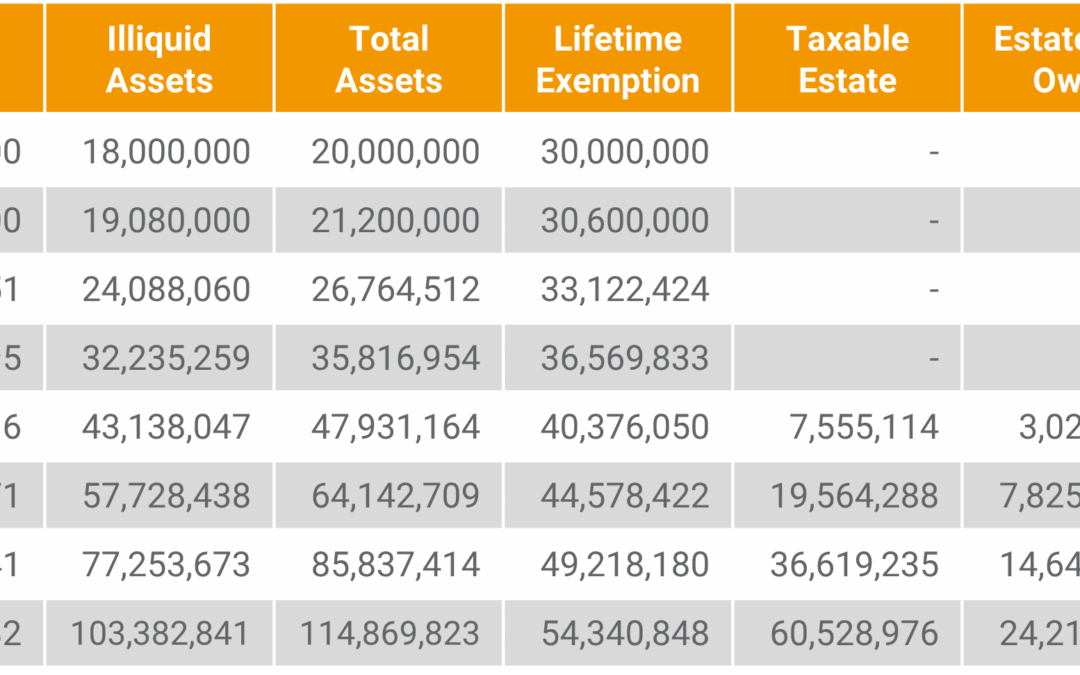 Projected Estate Value vs Liquidity Gap