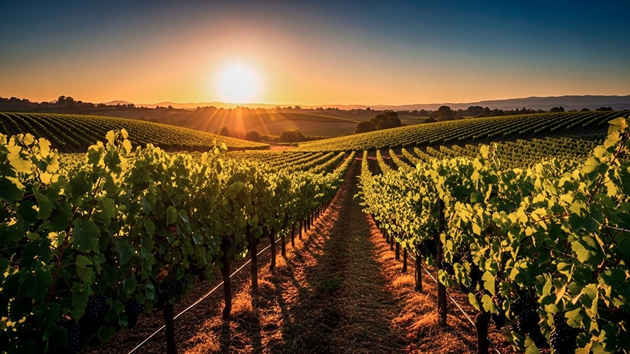 Vineyard at sunrise representing estate liquidity planning and preserving family wealth